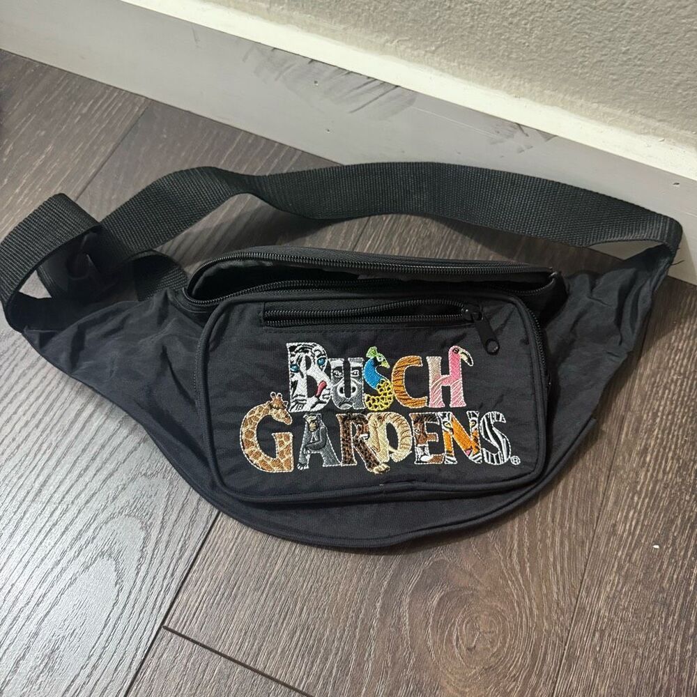 Busch Gardens Rare Animal Print Black Fanny Pack